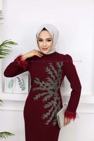 Fadik Tesettür Abiye - Bordo