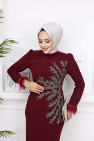 Fadik Tesettür Abiye - Bordo