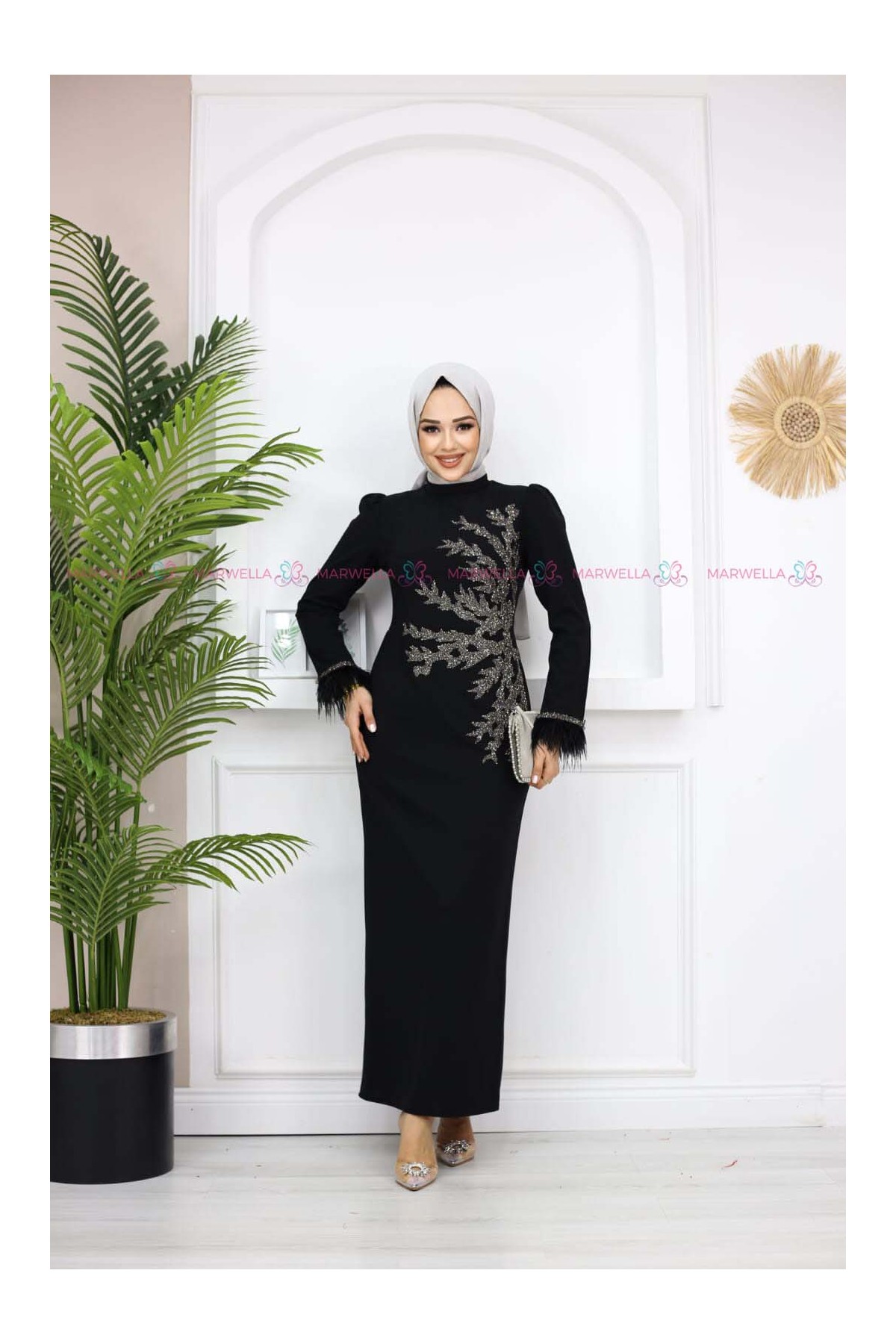 Fadik Tesettür Abiye - Siyah