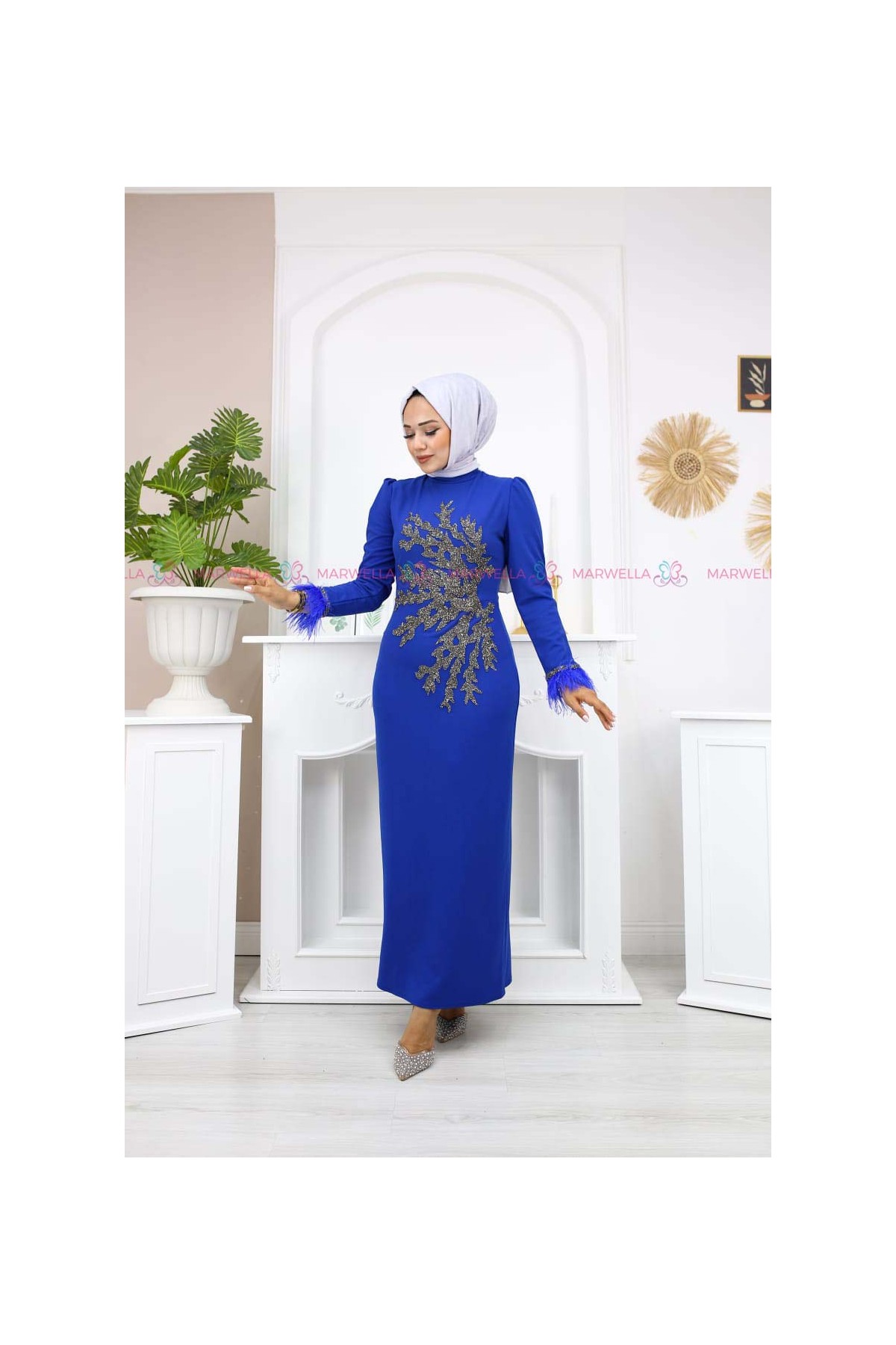 Fadik Tesettür Abiye -Saks