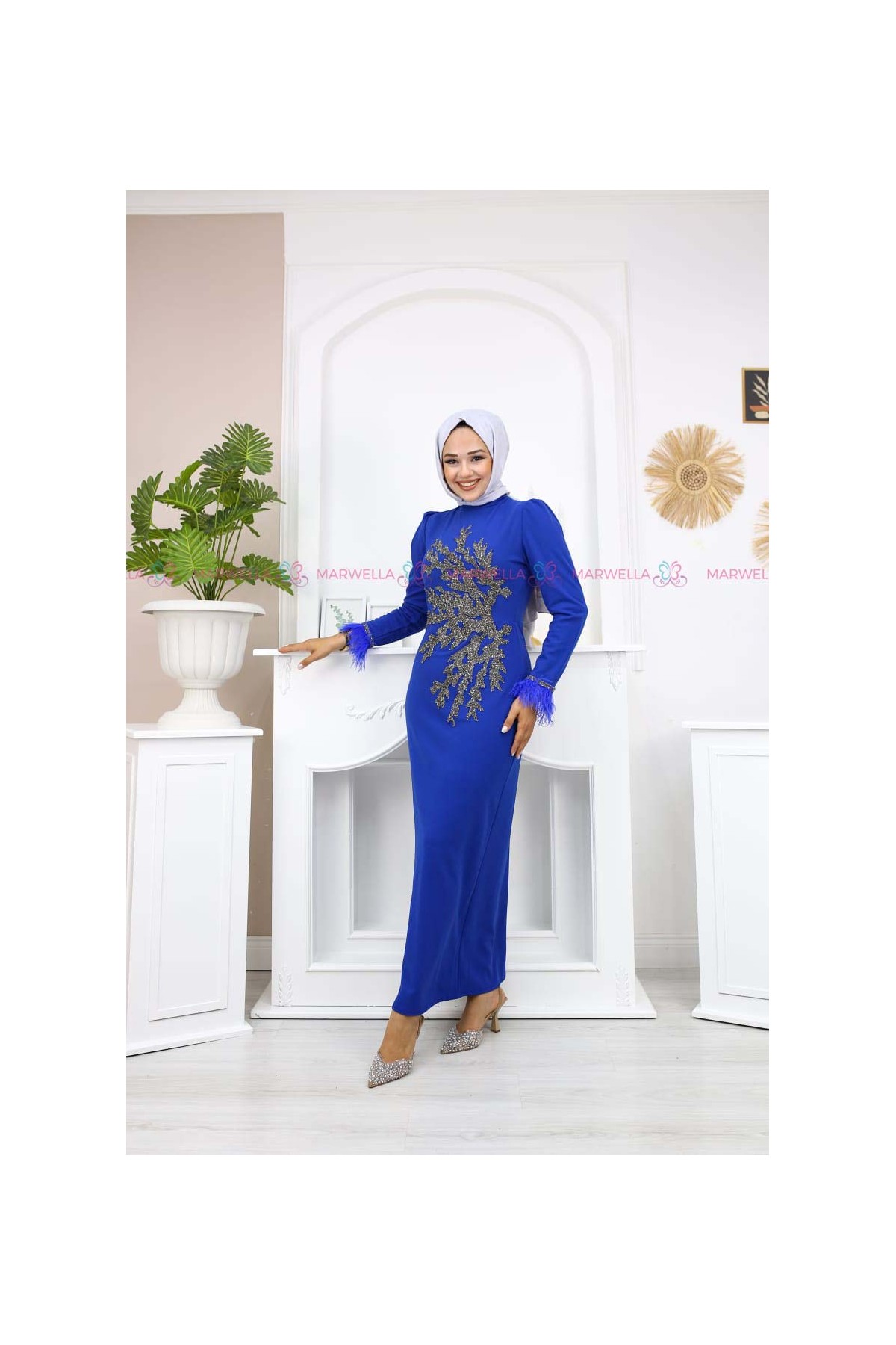 Fadik Tesettür Abiye -Saks