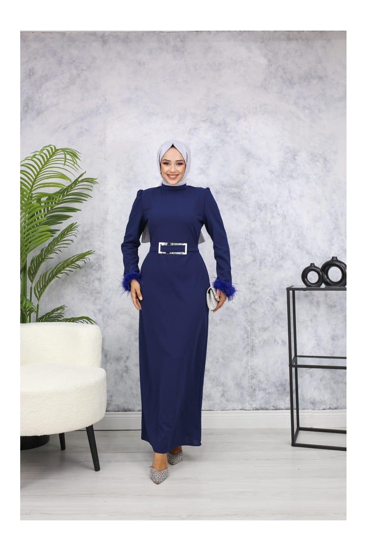Rabia Tesettür Abiye - Lacivert Rabia Tesettür Abiye - Lacivert