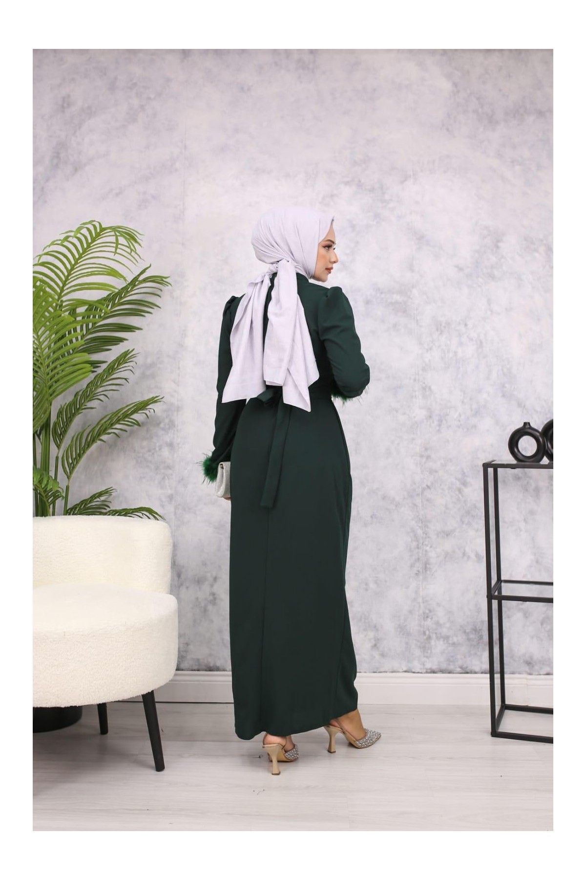 Tesettür Abiye - Zümrüt Yeşili