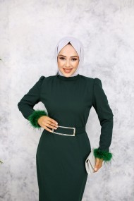 Tesettür Abiye - Zümrüt Yeşili