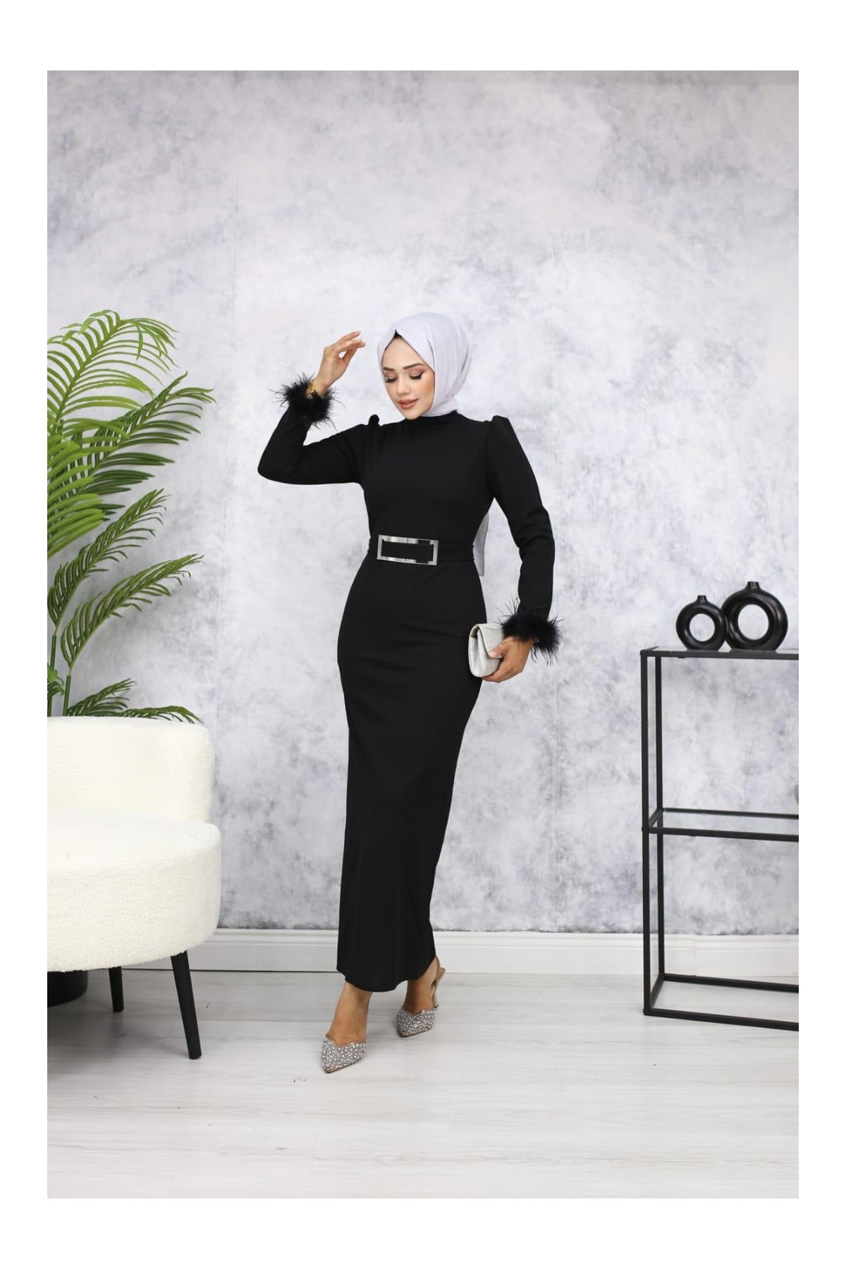 Rabia Tesettür Abiye - Siyah