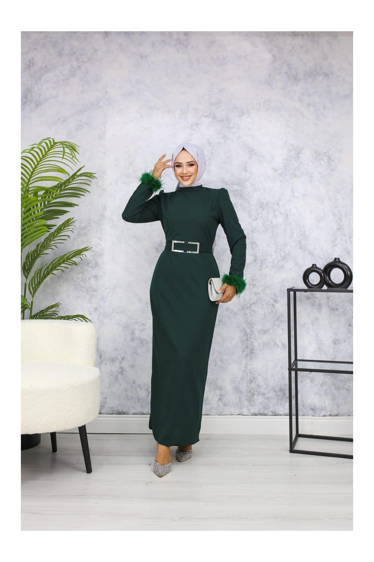 Rabia Tesettür Abiye - Siyah