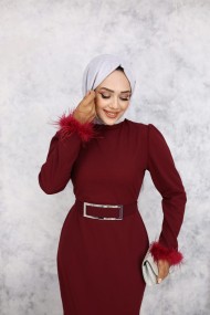 Rabia Tesettür Abiye - Bordo
