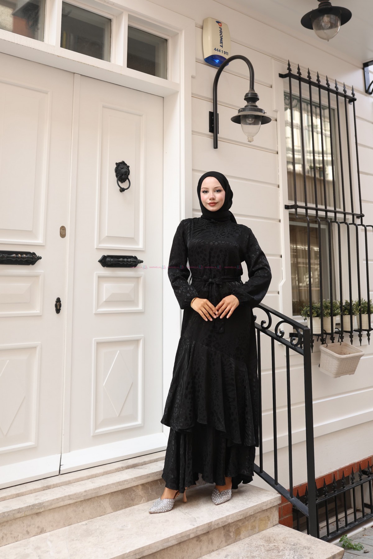 Ceren Tesettür Abiye - Siyah