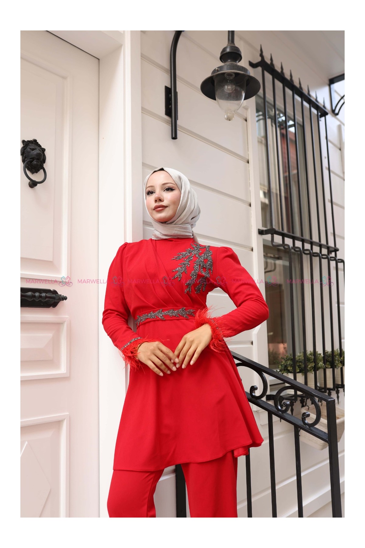 Aydan Tesettür Takım - Kırmızı