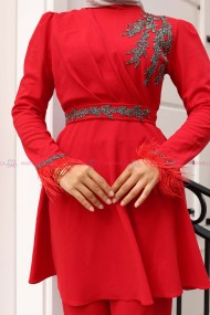 Aydan Tesettür Takım - Kırmızı