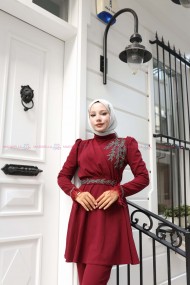 Aydan Tesettür Takım - Bordo
