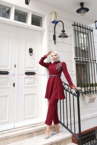 Aydan Tesettür Takım - Bordo
