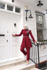 Aydan Tesettür Takım - Bordo