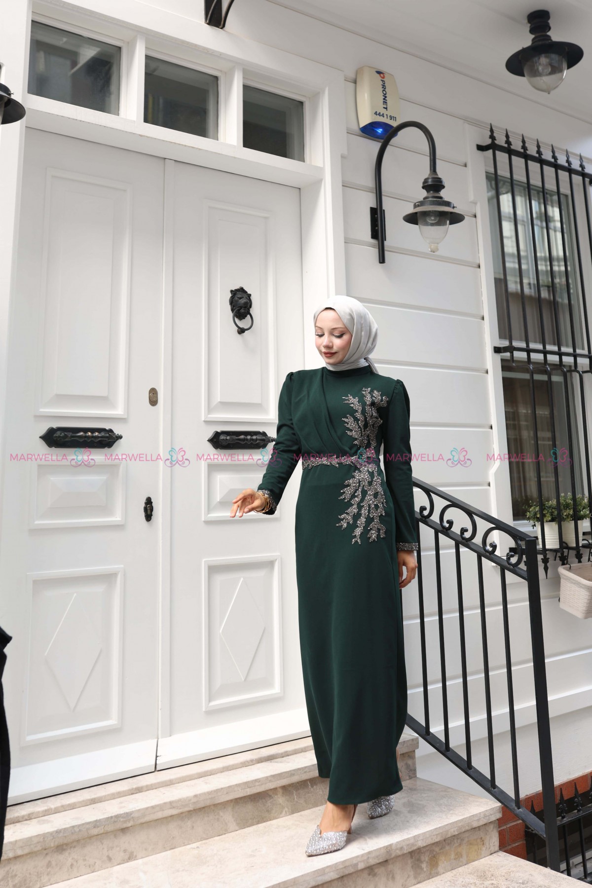 Sevda Tesettür Abiye - Zümrüt Yeşili