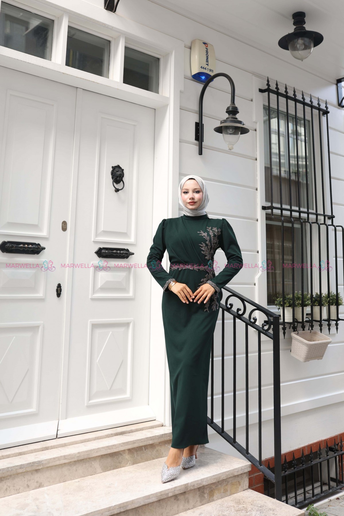 Sevda Tesettür Abiye - Zümrüt Yeşili