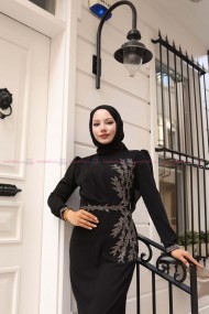 Sevda Tesettür Abiye - Siyah