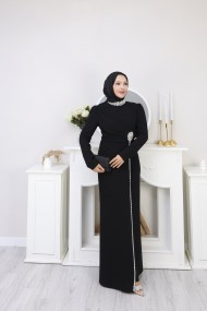 Derya Tesettür Abiye - Siyah