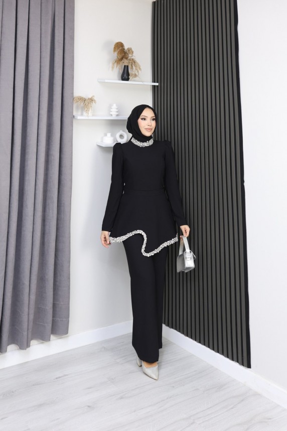 Doğa Tesettür Takım - Siyah