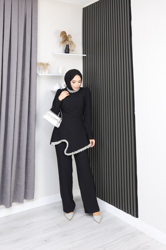 Doğa Tesettür Takım - Siyah
