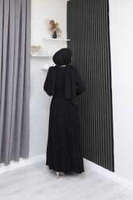 Şevval Tesettür Etekli Elbise - Siyah