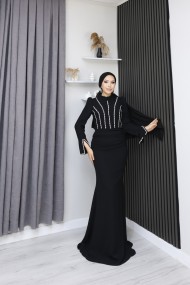 Rojda Tesettür Abiye - Siyah