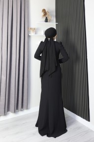 Asel Tesettür Abiye - Siyah