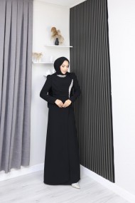 Melike Tesettür Abiye - Siyah