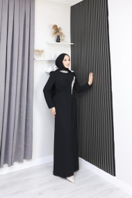Melike Tesettür Abiye - Siyah