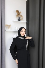 Melike Tesettür Abiye - Siyah