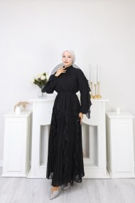 Melike Tesettür Abiye - Siyah