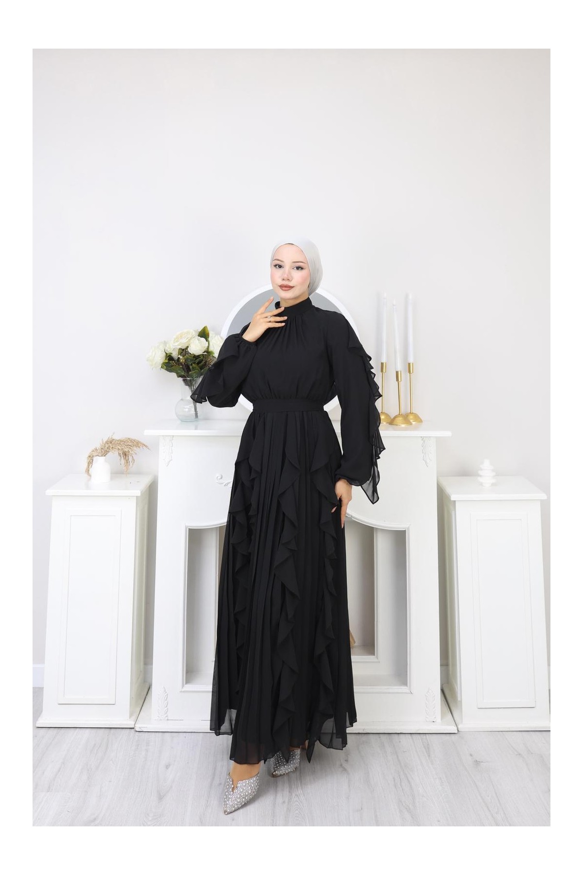 Melis Tesettür Abiye - Siyah