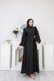 Roza Tesettür Abiye - Siyah