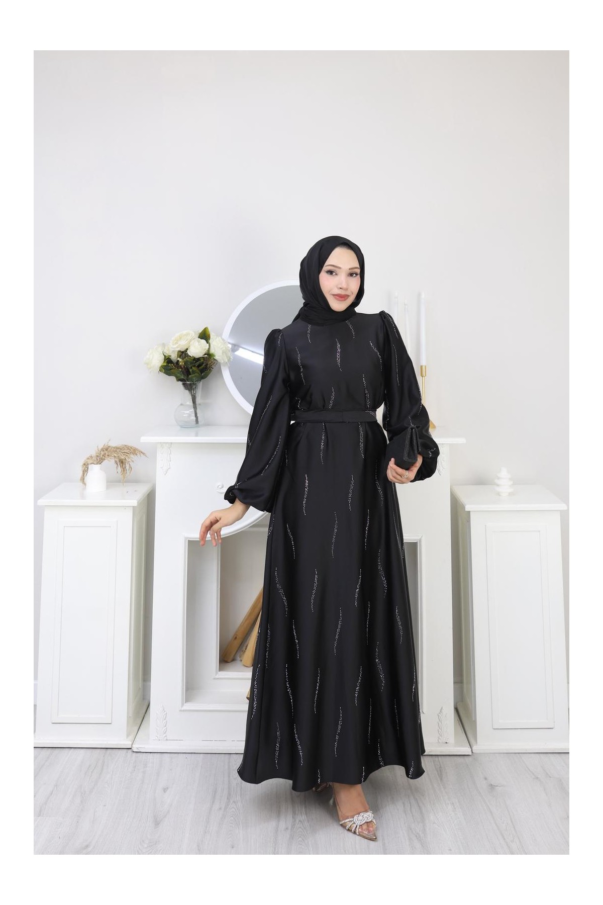 Zara Tesettür Abiye - Siyah