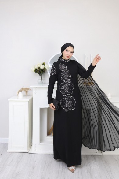 Zeynep Tesettür Abiye - Siyah