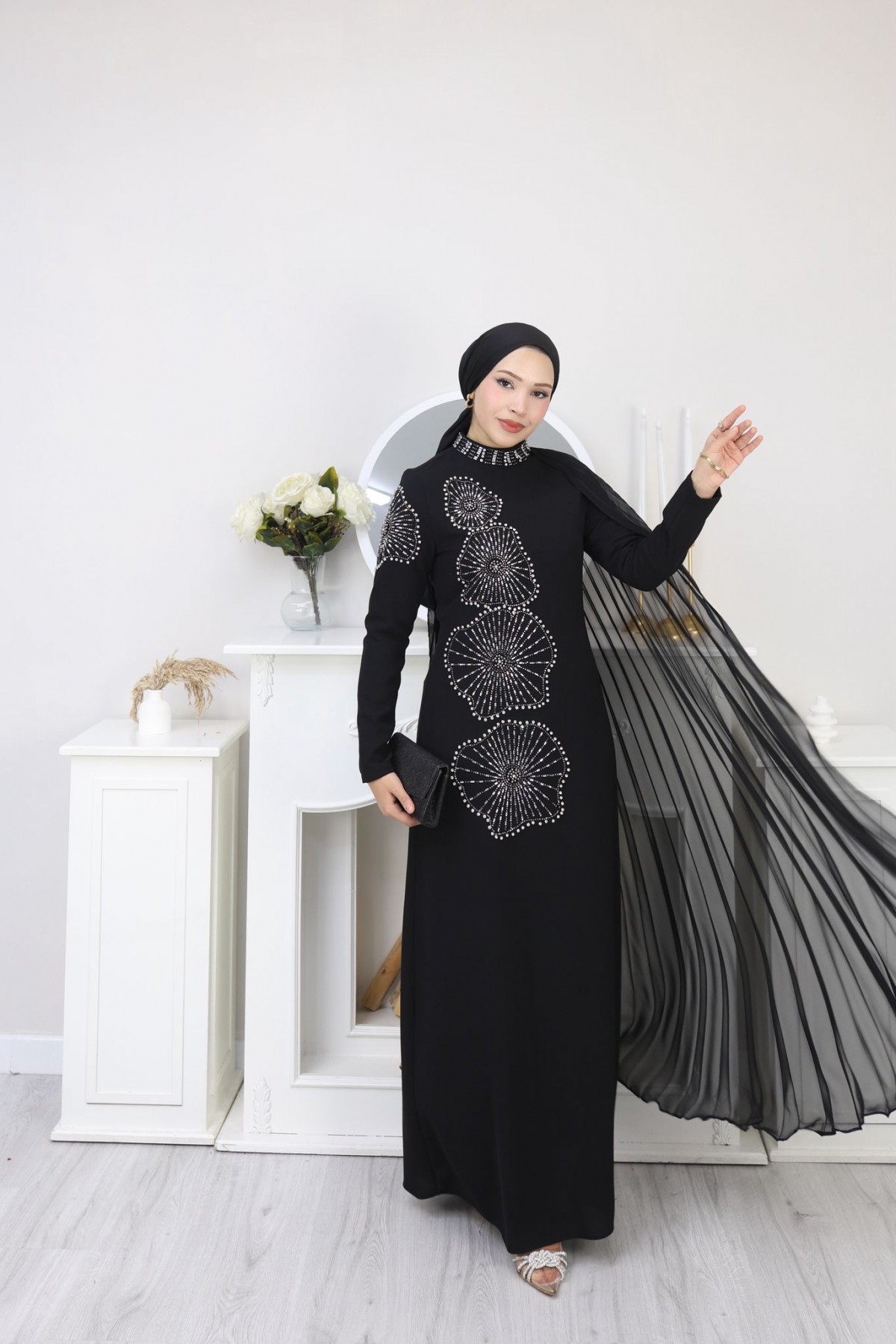 Zeynep Tesettür Abiye - Siyah