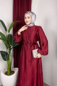 Zara Tesettür Abiye - Bordo