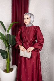Zara Tesettür Abiye - Bordo