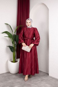 Zara Tesettür Abiye - Bordo