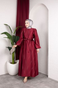 Zara Tesettür Abiye - Bordo