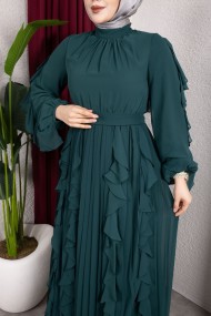 Melis Tesettür Abiye - Zümrüt