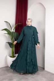 Melis Tesettür Abiye - Zümrüt