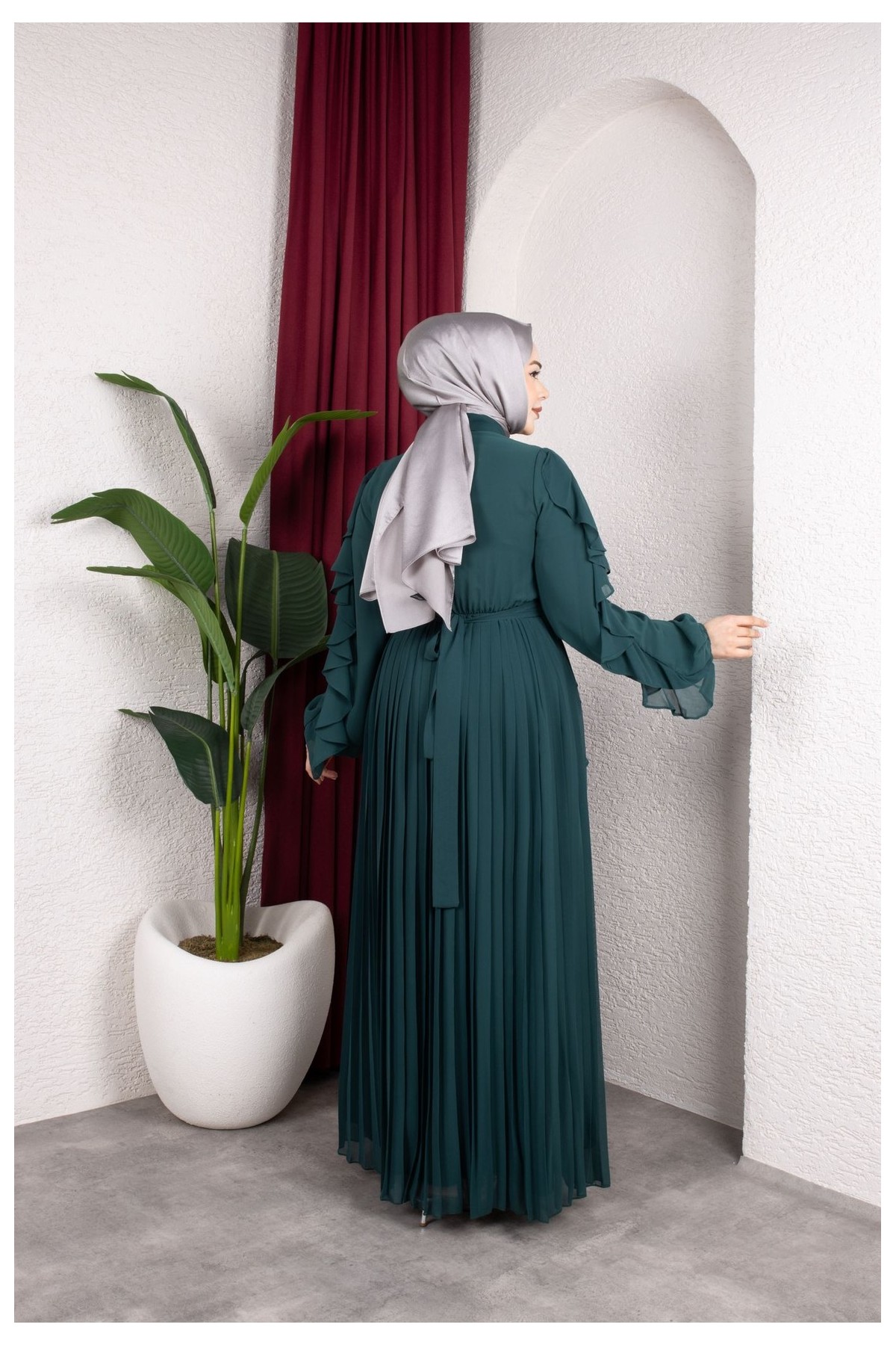 Melis Tesettür Abiye - Zümrüt