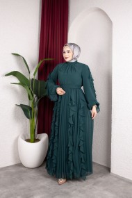 Melis Tesettür Abiye - Zümrüt