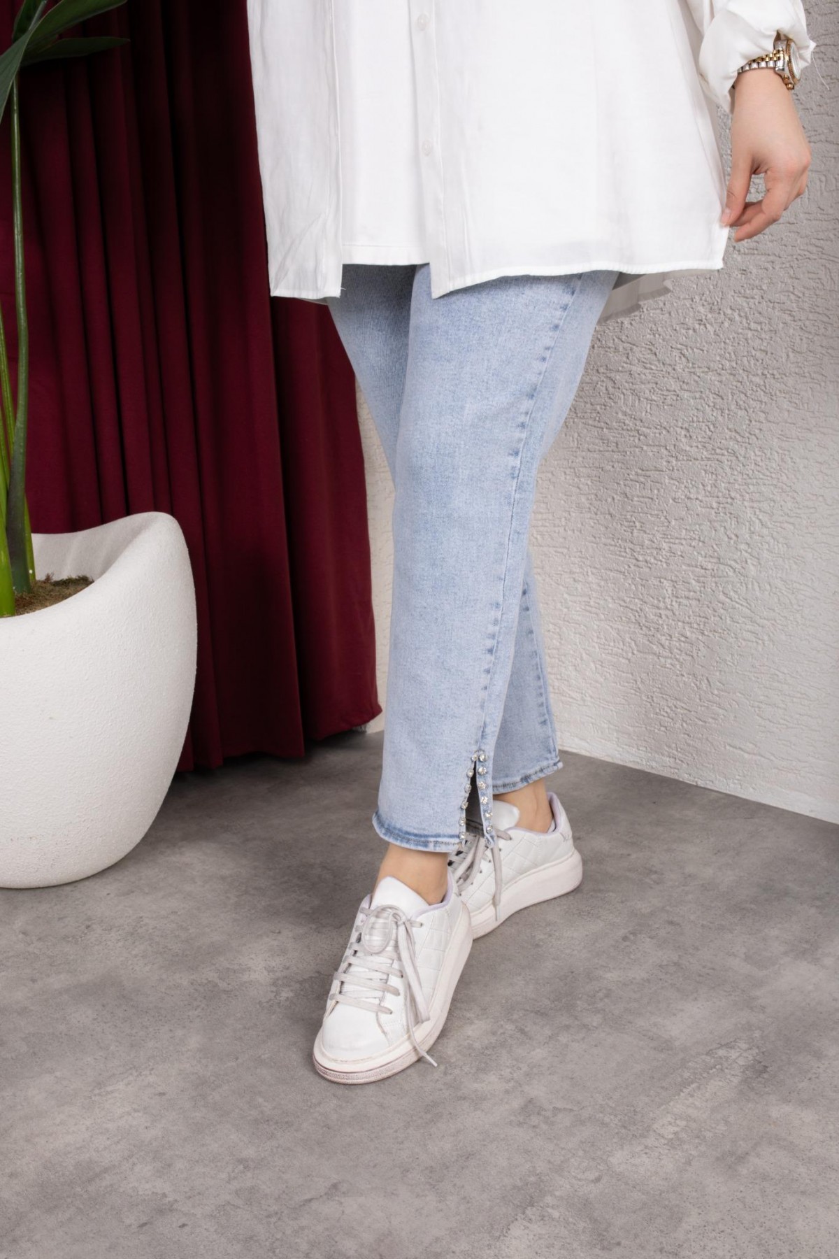 Leyla Kot Pantolon - Mavi