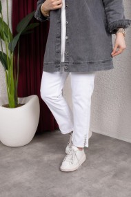 Taş Detaylı Kot Pantolon - Siyah