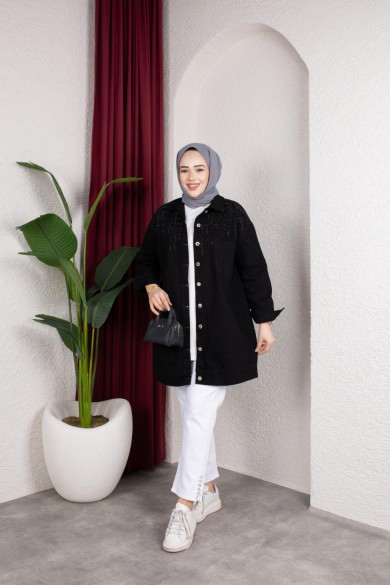 Yazel Denim Ceket - Siyah