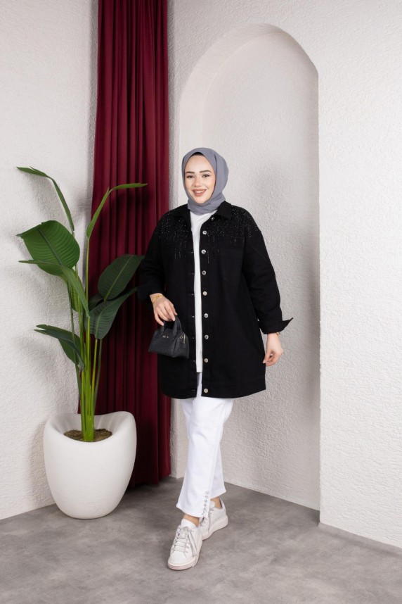 Yazel Denim Ceket - Siyah