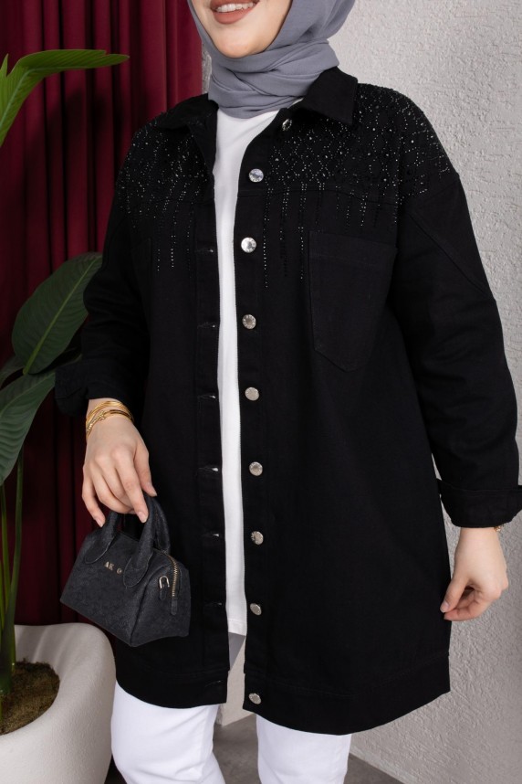 Yazel Denim Ceket - Siyah