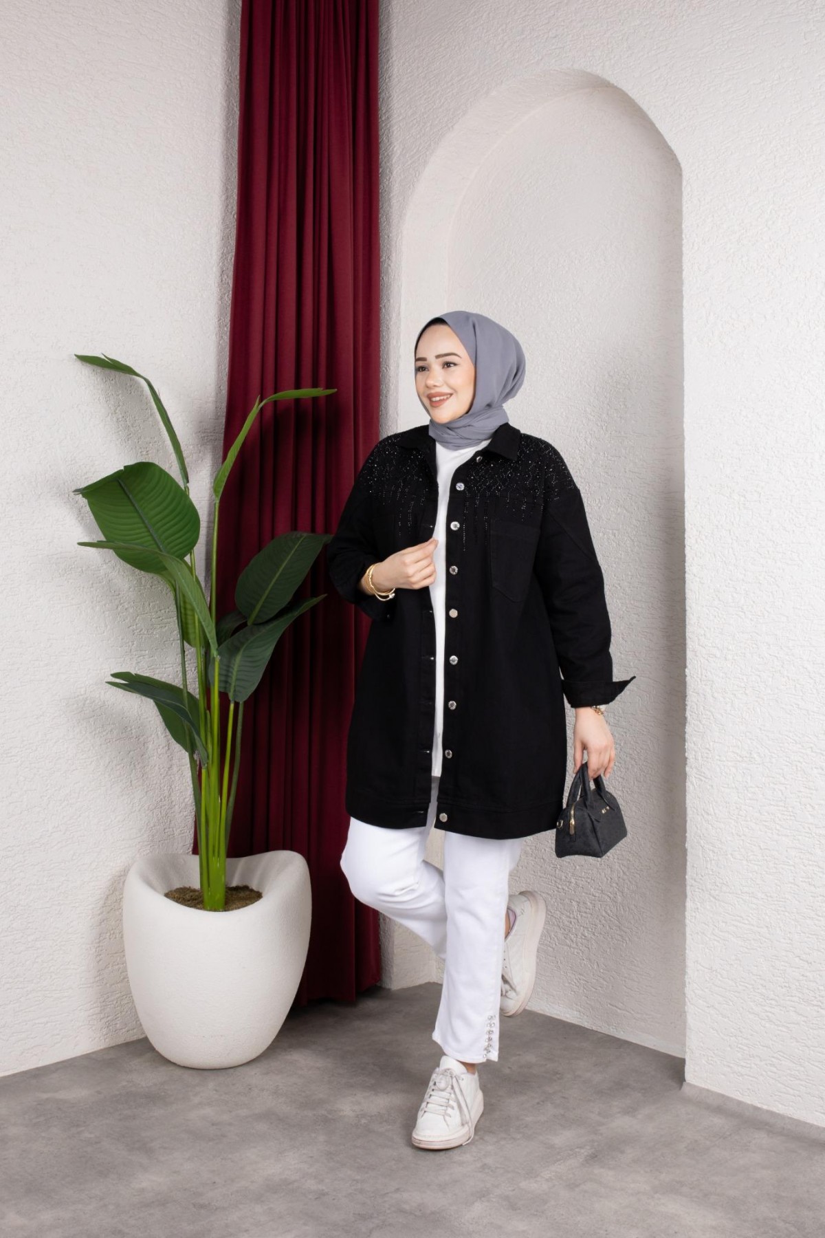 Yazel Denim Ceket - Siyah