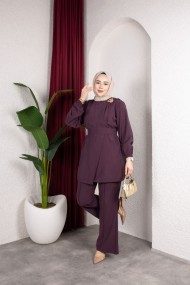 İpek Tesettür Takım - Mürdüm